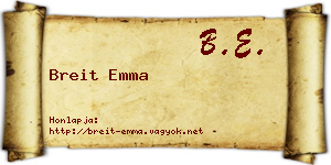 Breit Emma névjegykártya